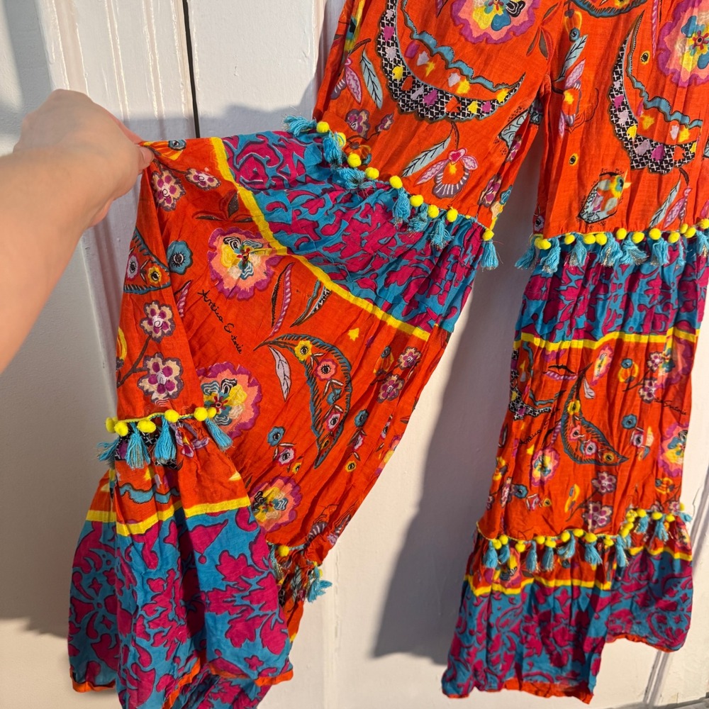 Antica Sartoria Giacomo Cinque Boho Festival Tassel Wide Leg Pants OS retro 70s - Picture 2 of 7